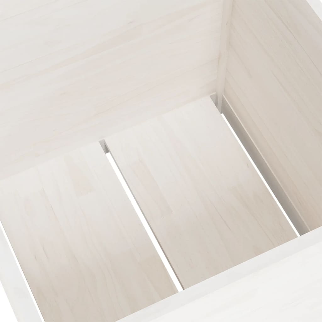 vidaXL Pflanzkübel Weiß 60x60x60 cm Massivholz Kiefer