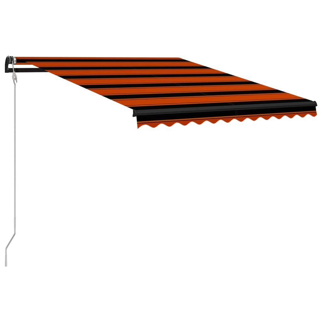 vidaXL Einziehbare Markise mit Windsensor & LED 350x250cm Orange Braun