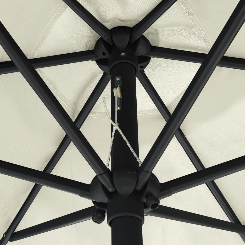 vidaXL Sonnenschirm mit Aluminium-Mast 270 x 246 cm Sandweiß