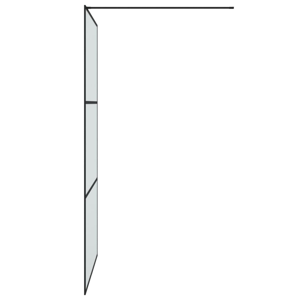vidaXL Duschwand für Begehbare Dusche Schwarz 115x195 cm Matt ESG-Glas