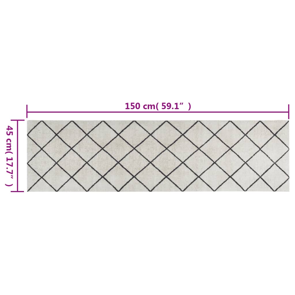 vidaXL Küchenteppich Waschbar Quadrat 45x150 cm Samt
