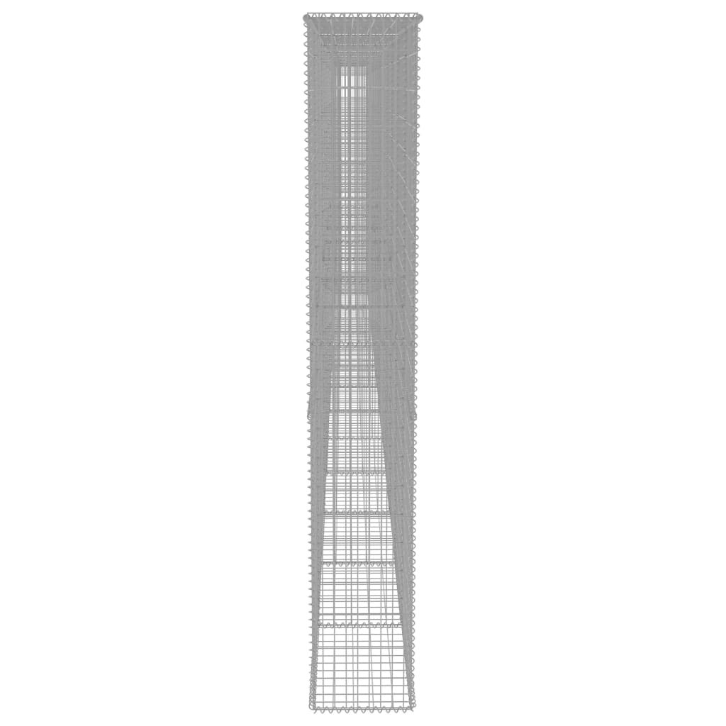 vidaXL Gabionenwand mit Abdeckung Verzinkter Stahl 900×50×200 cm