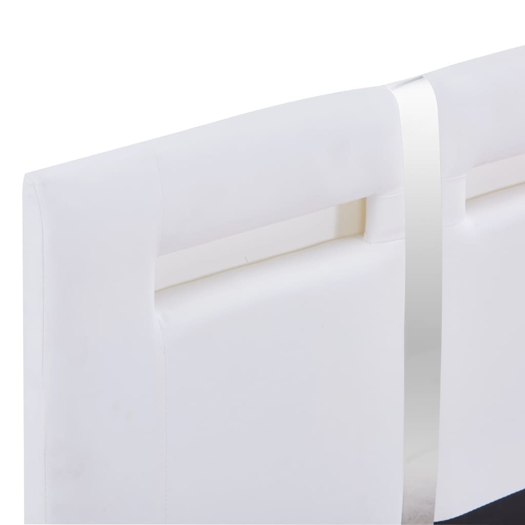 vidaXL Bettgestell mit LED Weiß Kunstleder 90x200 cm
