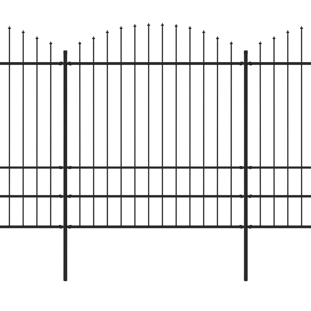 vidaXL Gartenzaun mit Speerspitzen Stahl (1,75 - 2) x 1,7 m Schwarz
