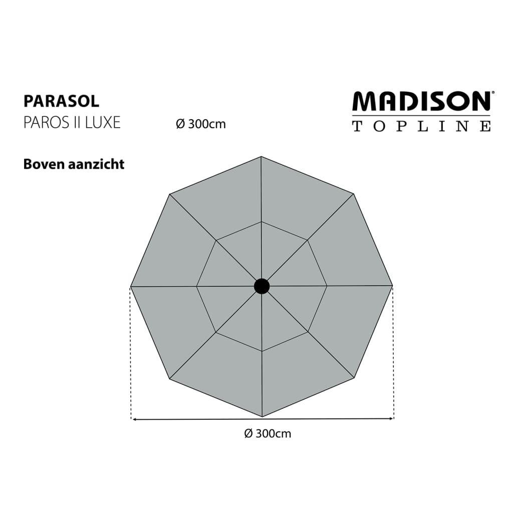 Madison Sonnenschirm Paros II Luxe 300 cm Saphirblau