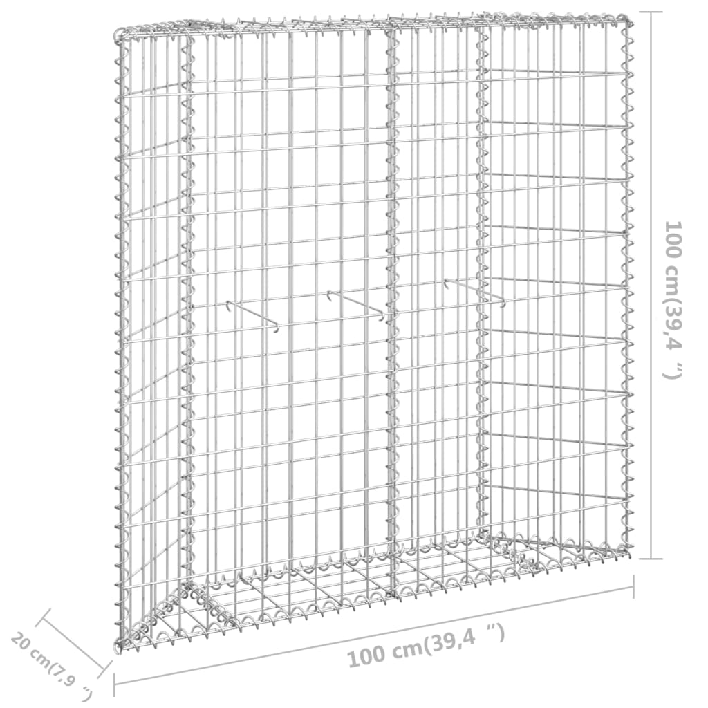 vidaXL Gabionen-Hochbeet Trapezform Verzinkter Stahl 100x20x100 cm