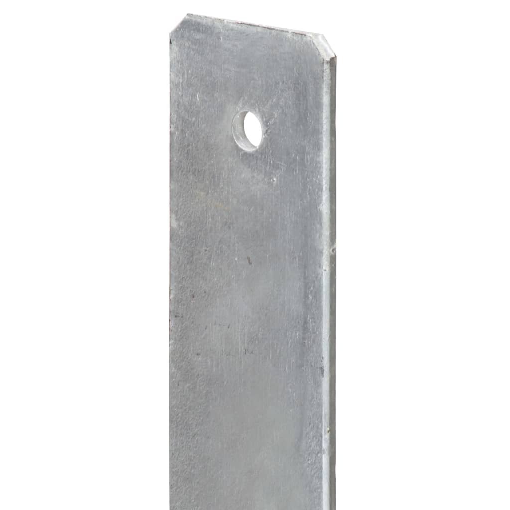 vidaXL Pfostenträger 6 Stk. Silbern 10×6×60 cm Verzinkter Stahl