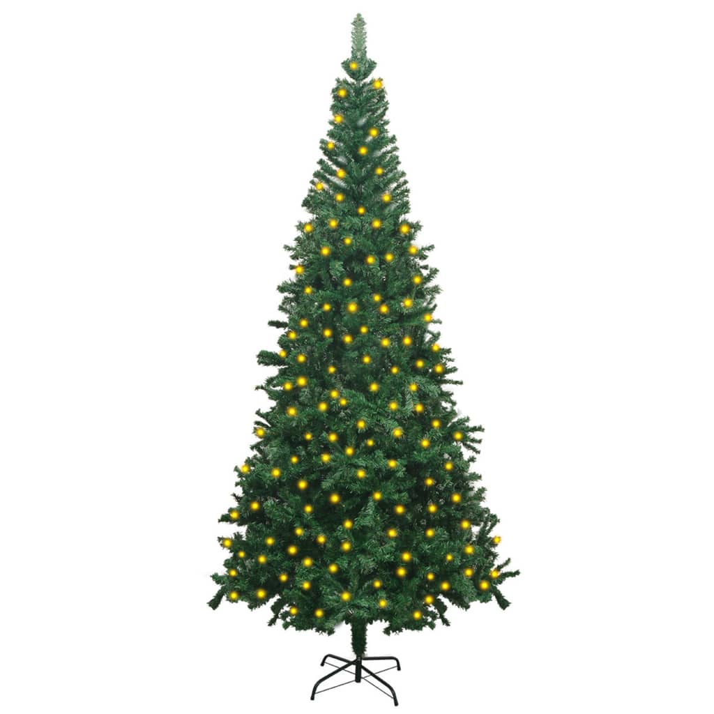 vidaXL Künstlicher Weihnachtsbaum mit Beleuchtung L 240 cm Grün