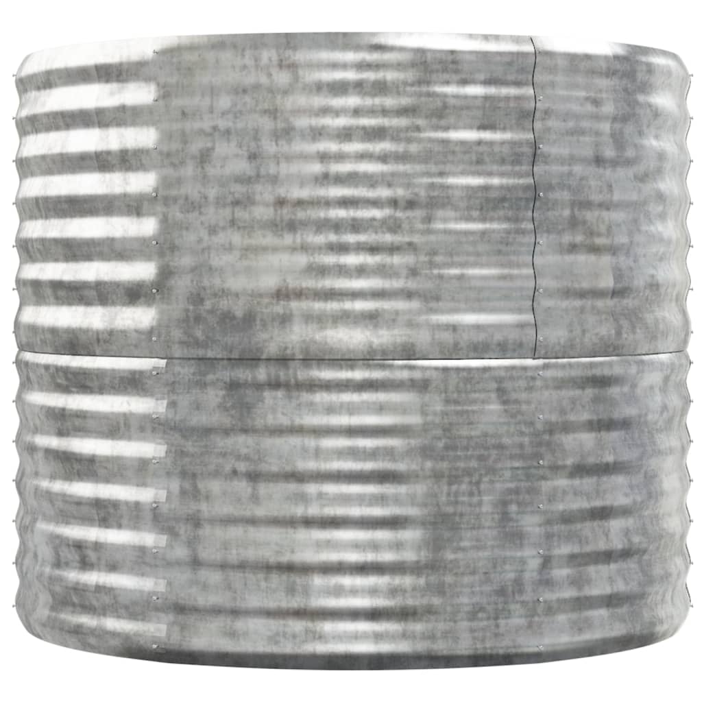 vidaXL Hochbeet Pulverbeschichteter Stahl 152x80x68 cm Silbern