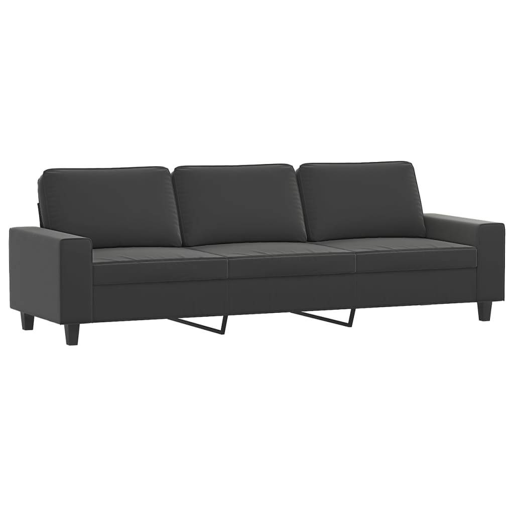 vidaXL 3-Sitzer-Sofa Dunkelgrau 210 cm Mikrofasergewebe