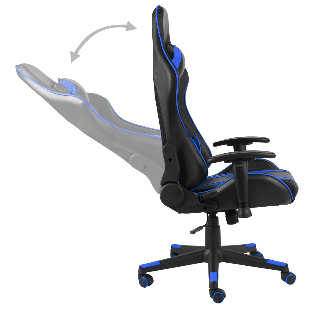 vidaXL Gaming-Stuhl Drehbar Blau PVC