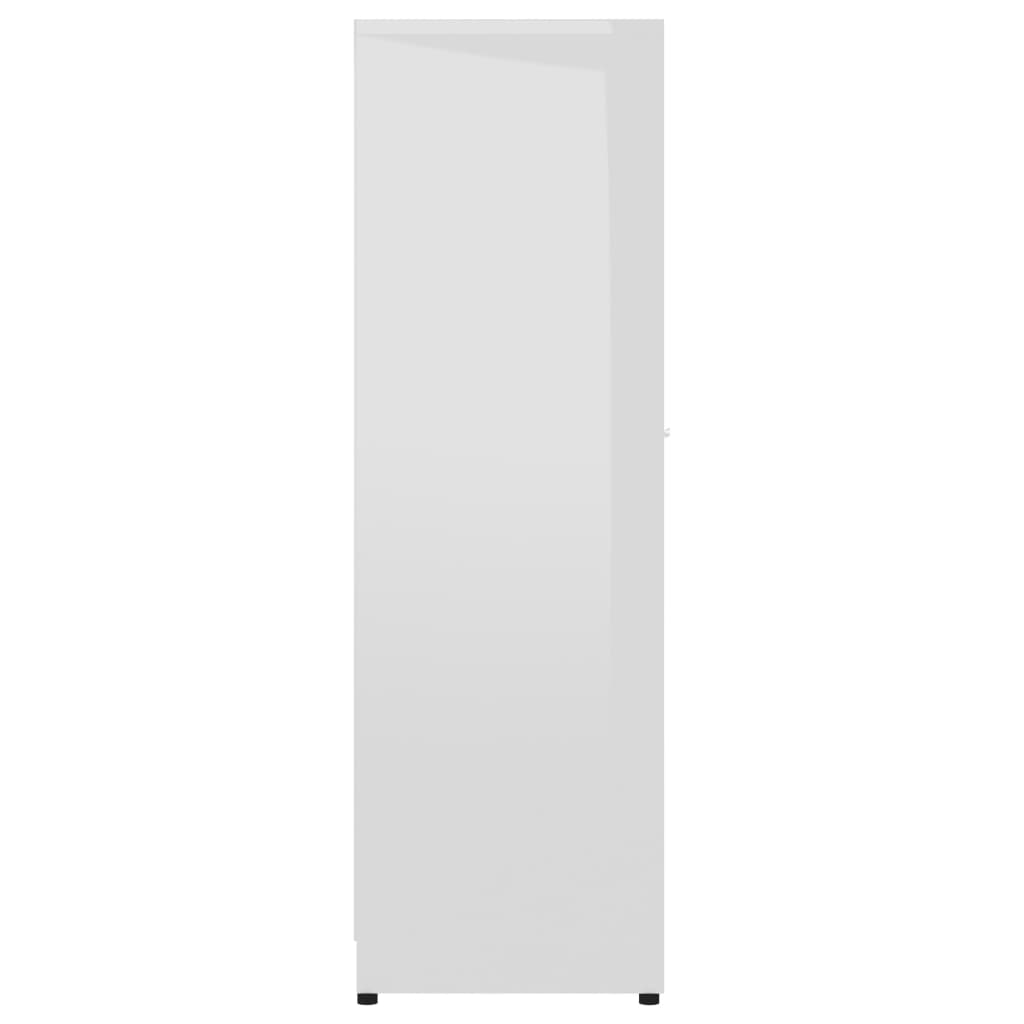 vidaXL Badezimmerschrank Hochglanz-Weiß 30x30x95 cm Holzwerkstoff
