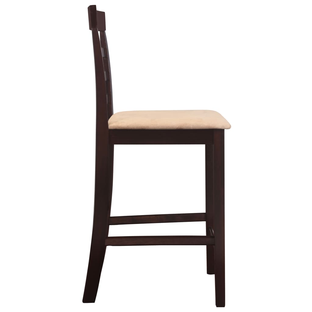 vidaXL Bartisch mit Stühlen 3-tlg. Massivholz Dunkelbraun
