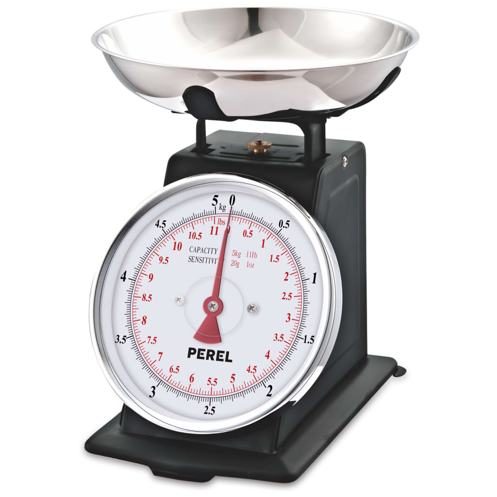 Perel Analoge Küchenwaage 5 kg Schwarz
