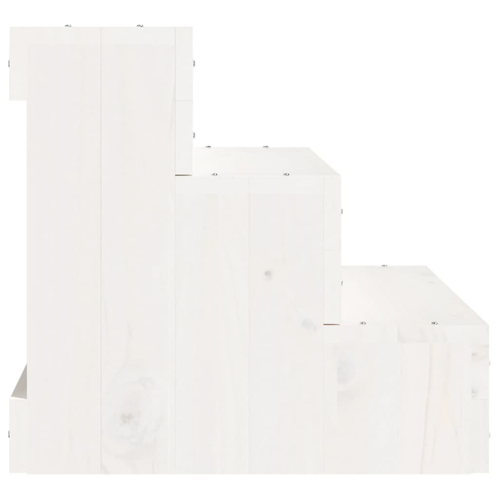 vidaXL Haustiertreppe Weiß 40x37,5x35 cm Massivholz Kiefer