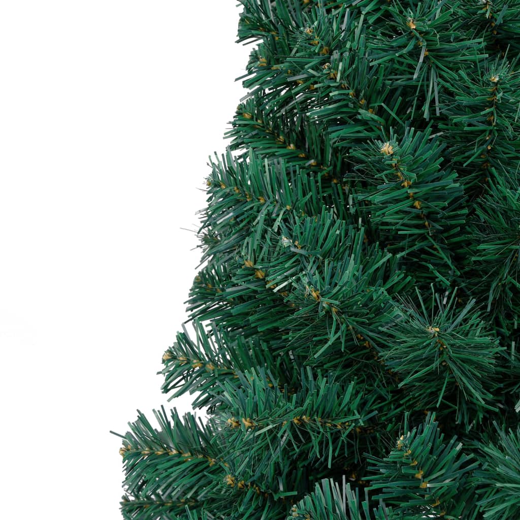 vidaXL Künstlicher Halb-Weihnachtsbaum Beleuchtung Ständer Grün 150 cm