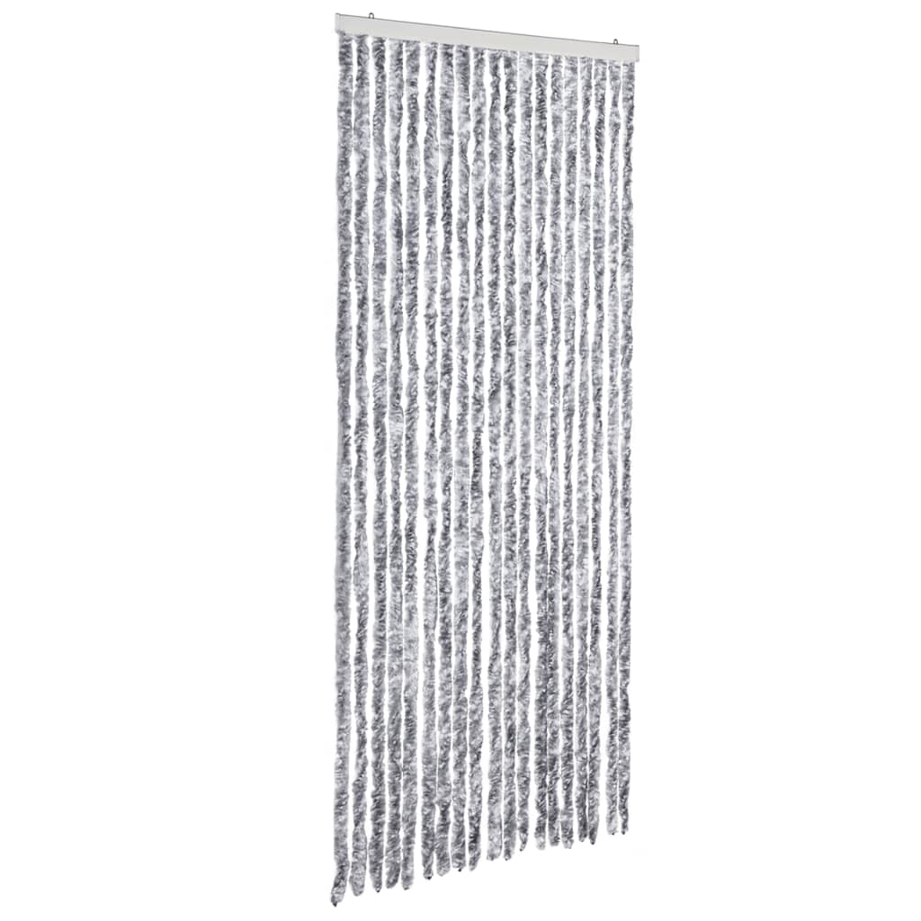 vidaXL Insektenschutz-Vorhang Weiß und Grau 56x200 cm Chenille