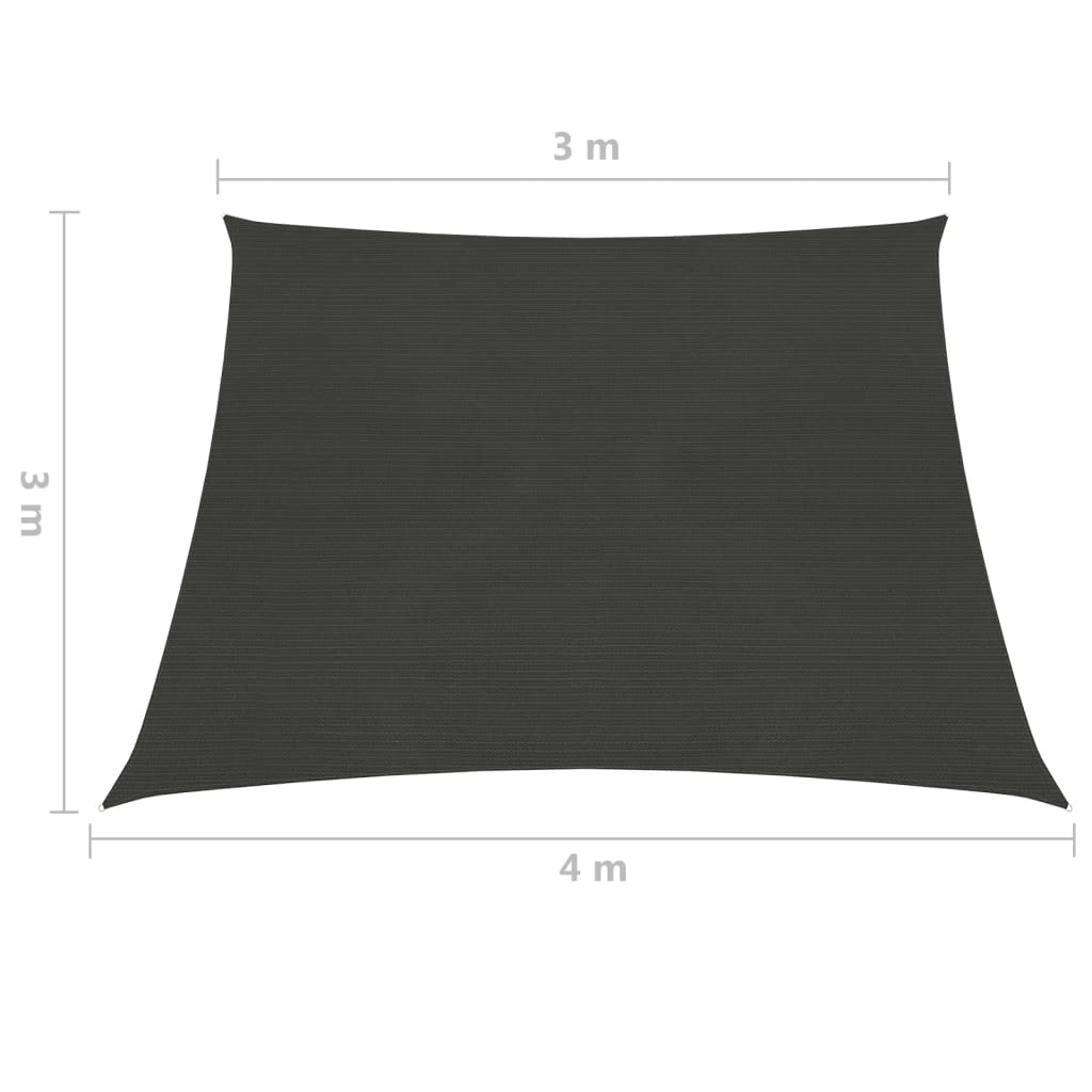 vidaXL Sonnensegel 160 g/m² Anthrazit 3/4x3 m HDPE