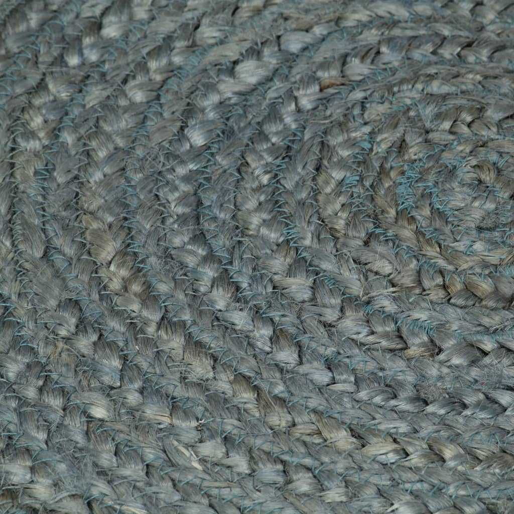 vidaXL Teppich Handgefertigt Jute Rund 210 cm Olivgrün