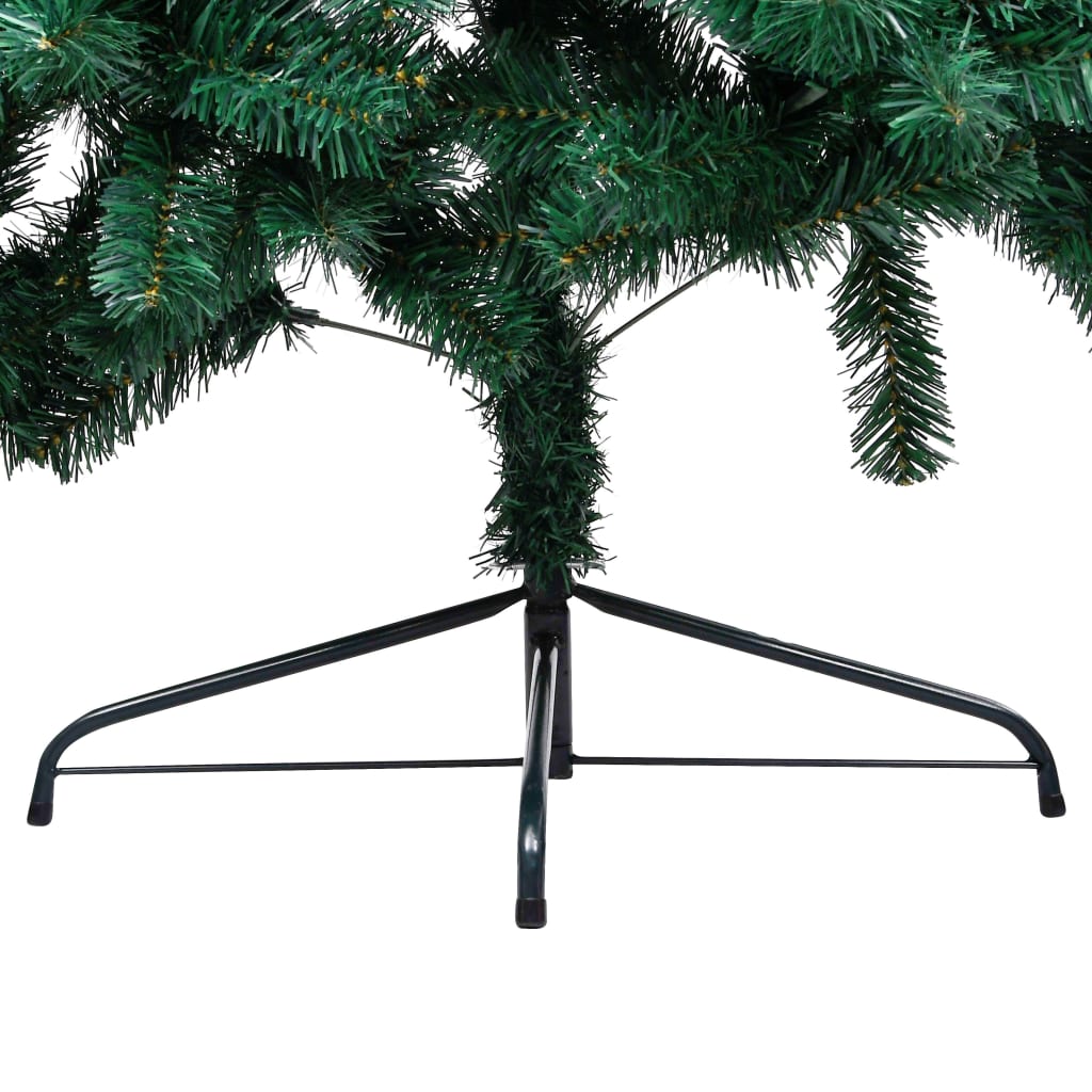 vidaXL Künstlicher Halb-Weihnachtsbaum Beleuchtung Ständer Grün 210 cm