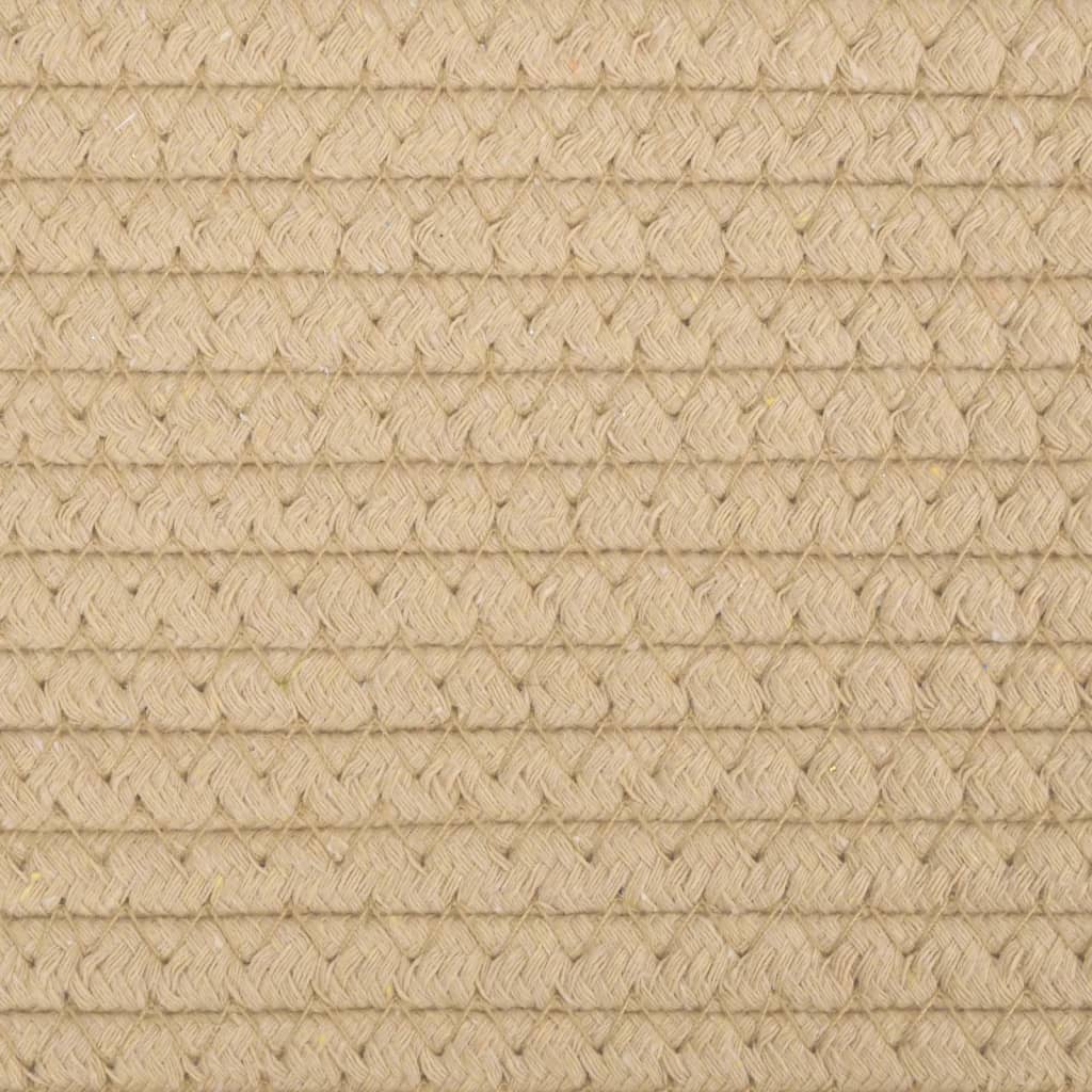 vidaXL Wäschekorb Beige und Weiß Ø55x36 cm Baumwolle