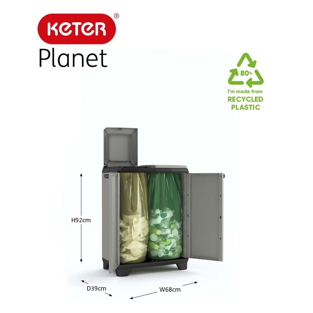 Keter Recycling-Schrank Planet Grau und Schwarz