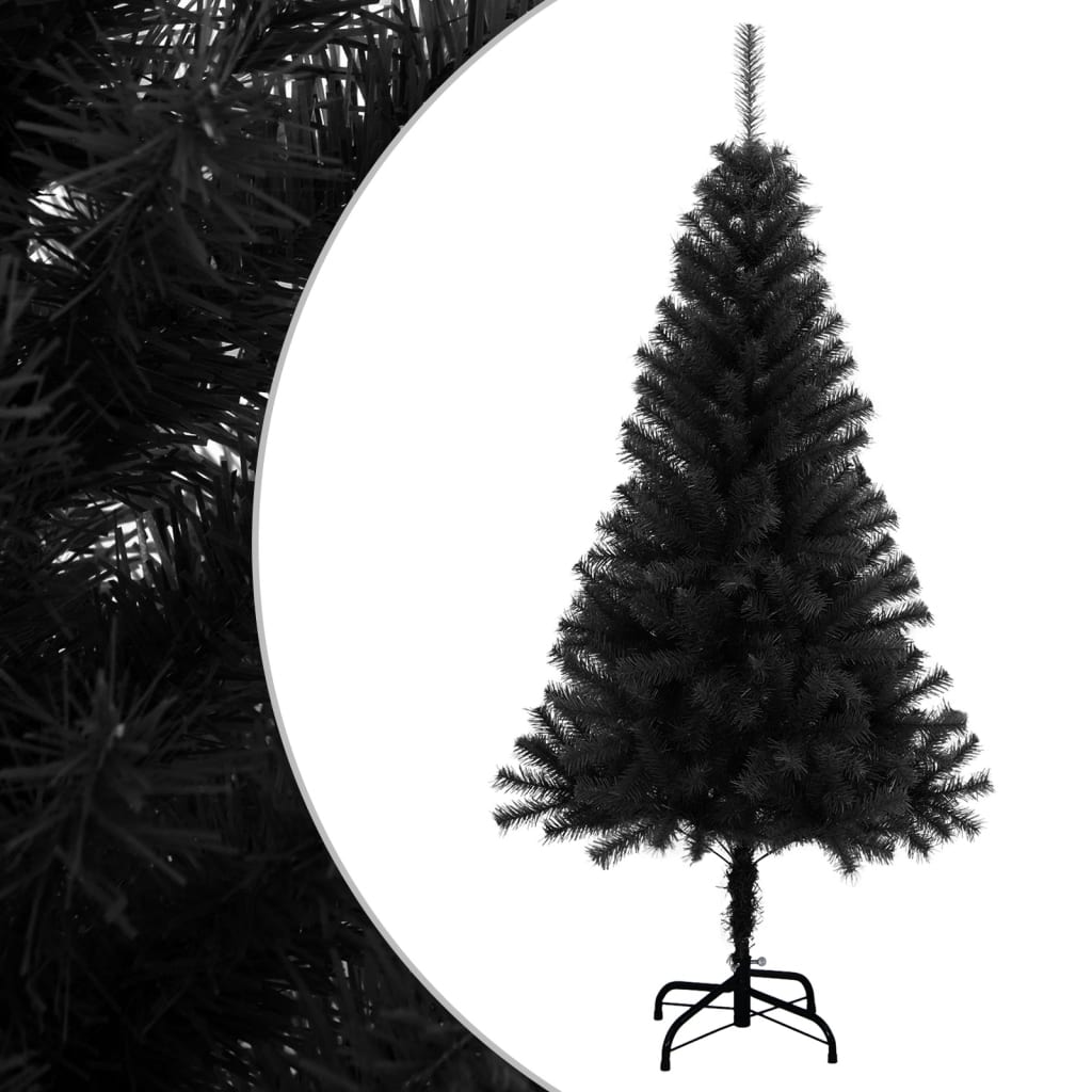 vidaXL Künstlicher Weihnachtsbaum mit Ständer Schwarz 150 cm PVC