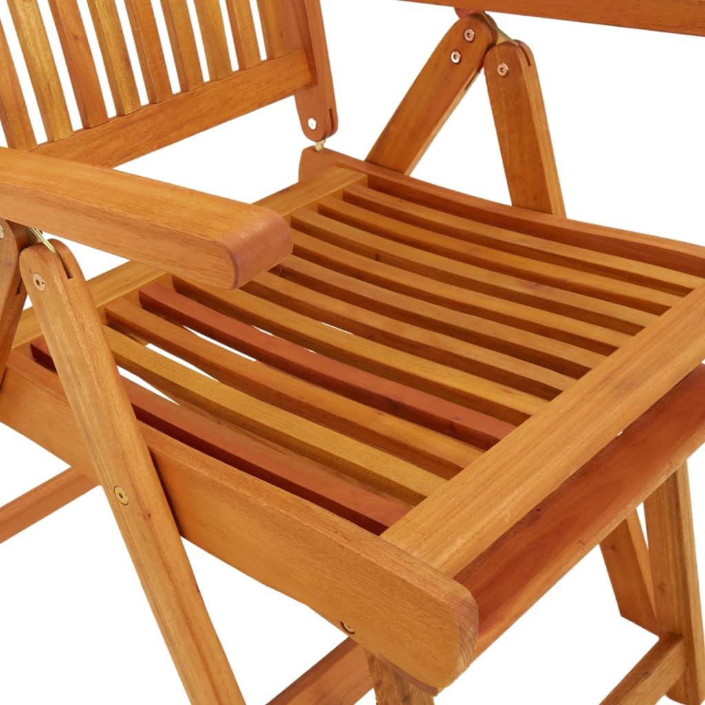 vidaXL Klappbare Gartenstühle mit Fußstützen 2 Stk. Eukalyptusholz