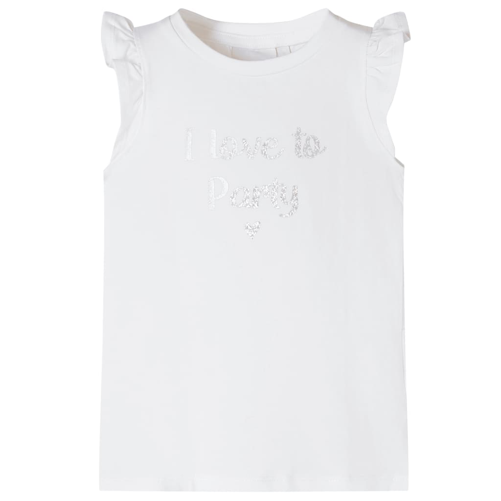Kinder-T-Shirt mit Rüschenärmeln Weiß 116