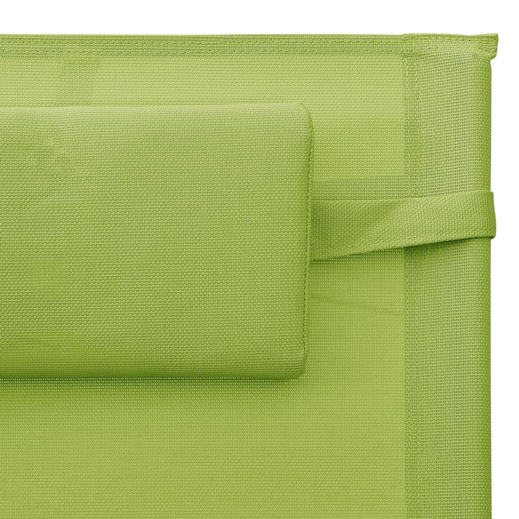 vidaXL Sonnenliege Textilene Grün und Grau