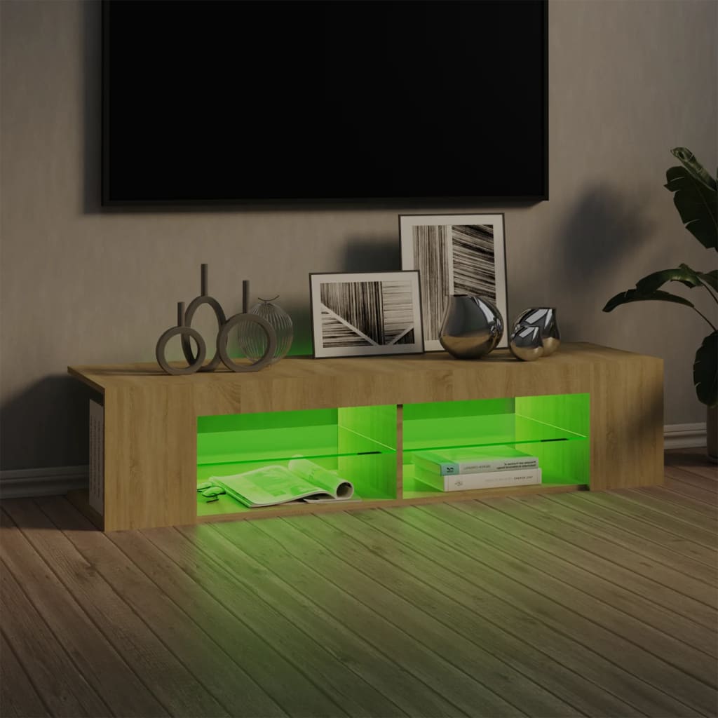 vidaXL TV-Schrank mit LED-Leuchten Sonoma-Eiche 135x39x30 cm