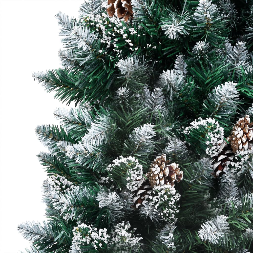 vidaXL Künstlicher Weihnachtsbaum Beschneit LEDs & Zapfen 150 cm