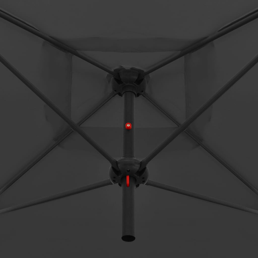 vidaXL Doppelsonnenschirm mit Stahlmast 250×250 cm Anthrazit