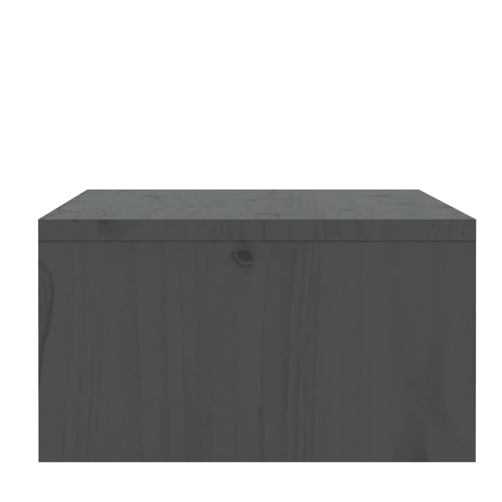 vidaXL Monitorständer Grau 100x27x15 cm Massivholz Kiefer