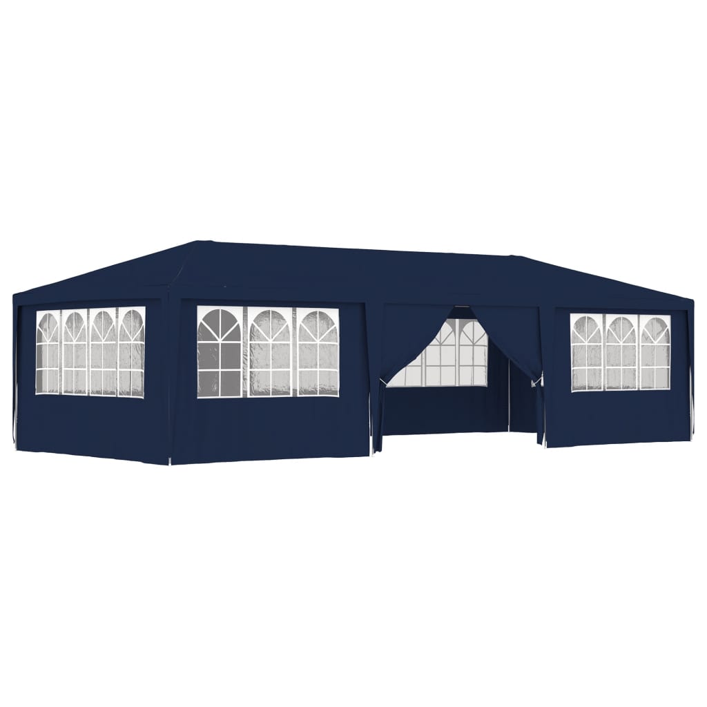 vidaXL Profi-Partyzelt mit Seitenwänden 4×9 m Blau 90 g/m²