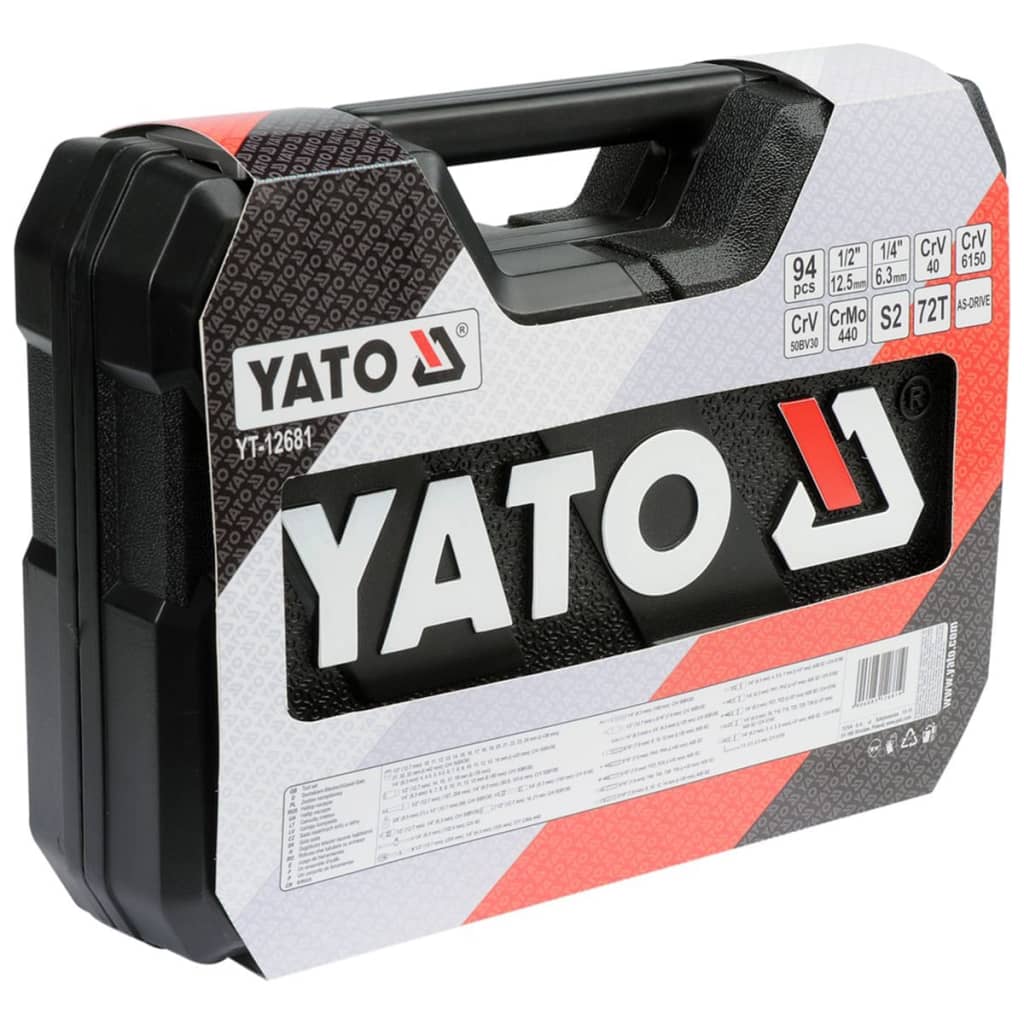 YATO 38-tlg. Werkzeugset Metall schwarz YT-12681