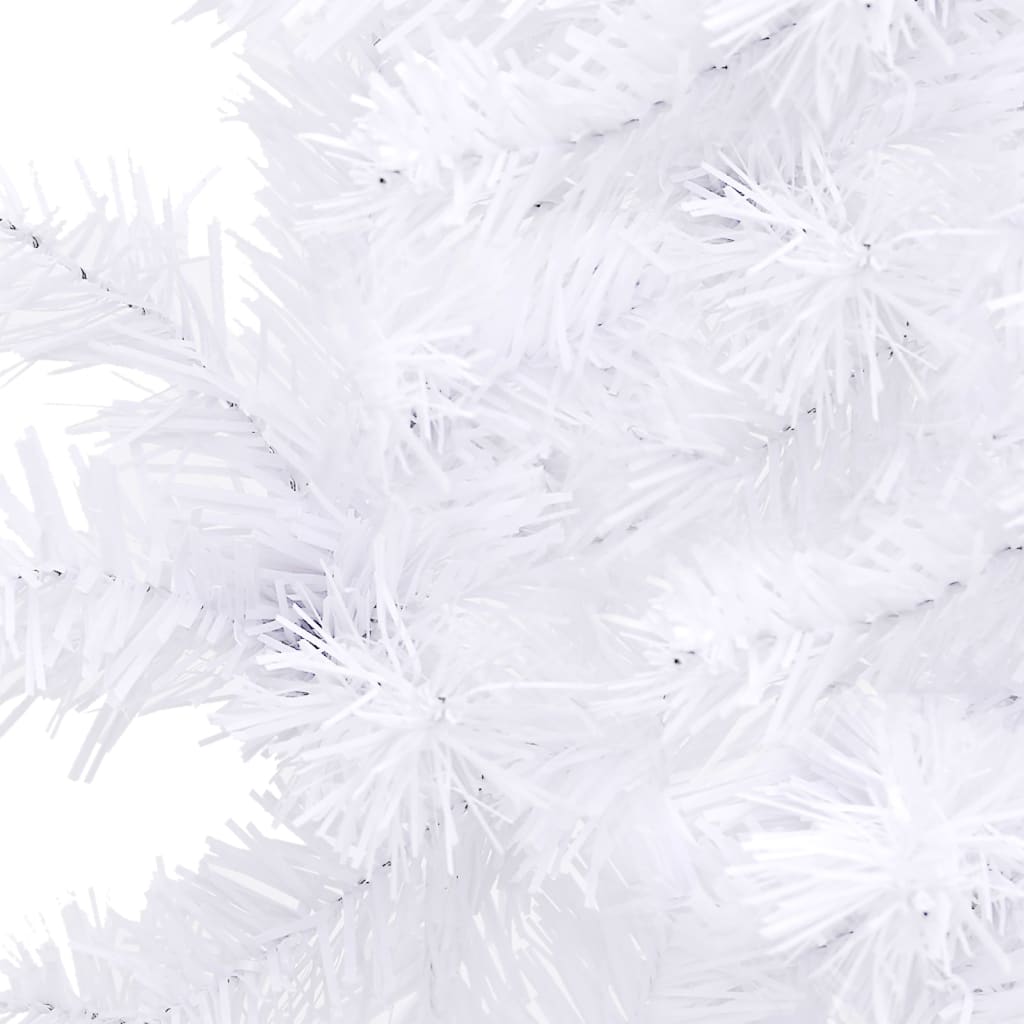 vidaXL Künstlicher Eck-Weihnachtsbaum mit Beleuchtung Weiß 150 cm PVC