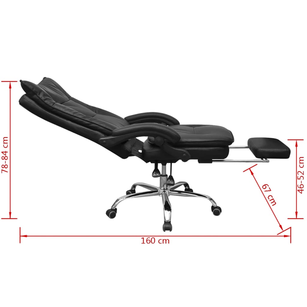 vidaXL Relaxsessel Bürostuhl Chefsessel mit Fußstütze Schwarz