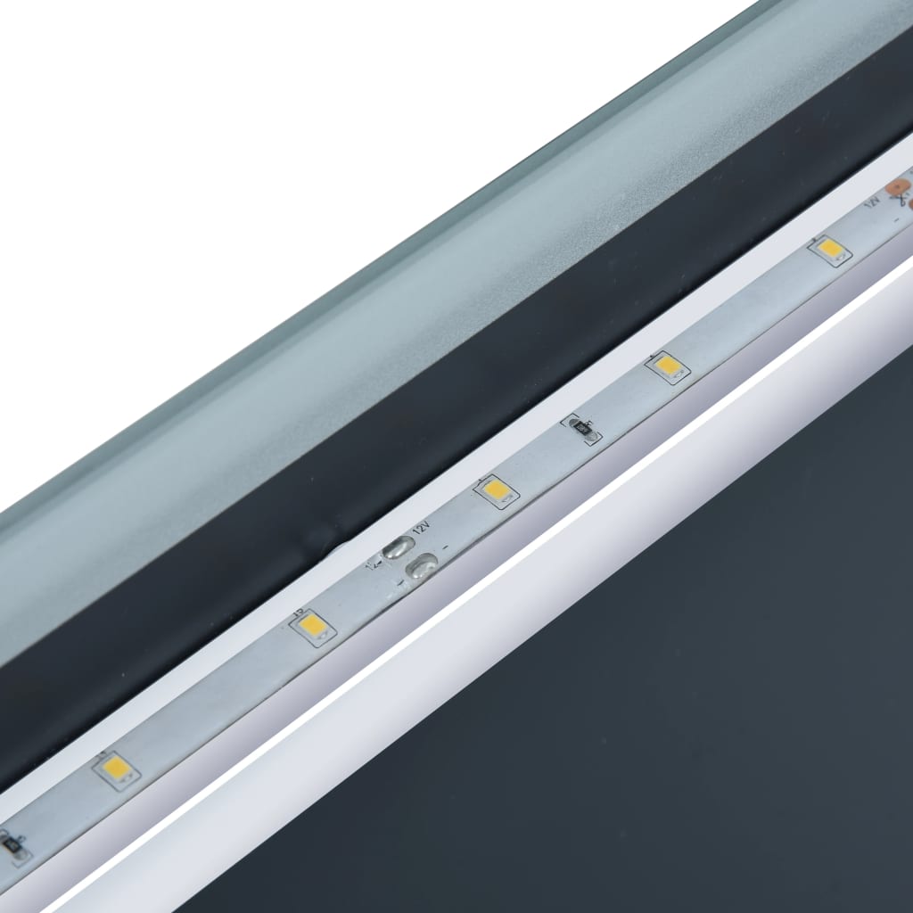 vidaXL LED-Badspiegel mit Berührungssensor und Zeitanzeige 100x60 cm