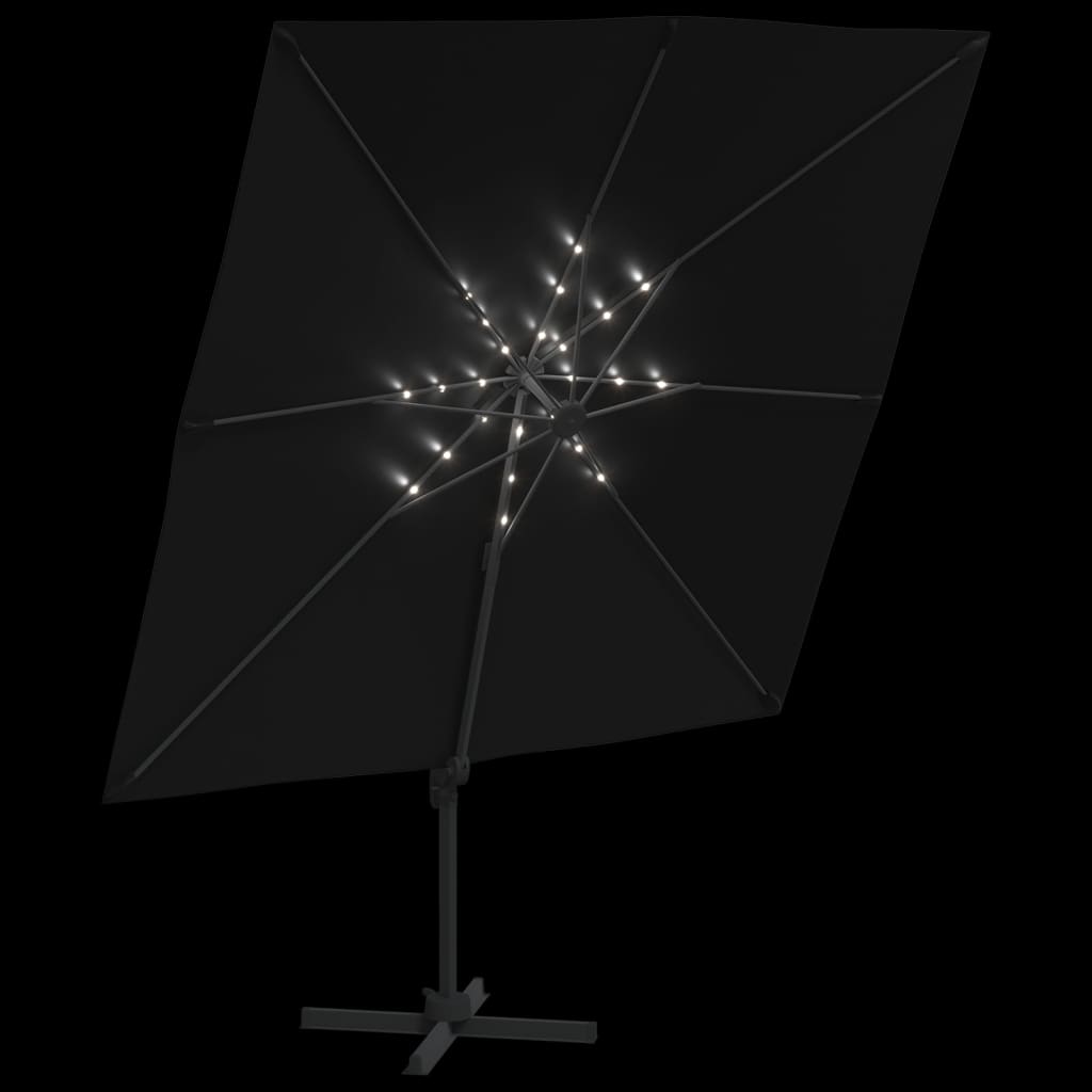 vidaXL LED-Ampelschirm Schwarz 400x300 cm