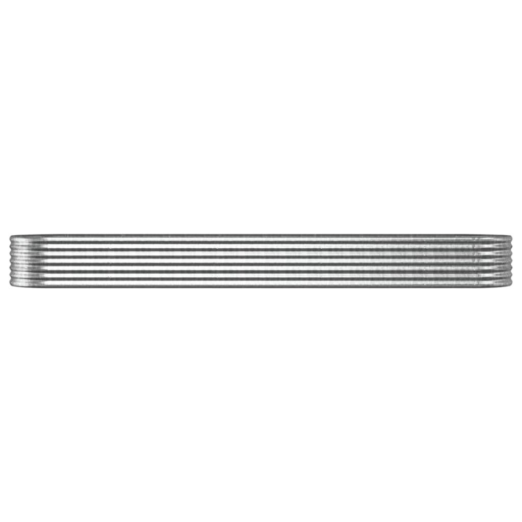 vidaXL Hochbeet Pulverbeschichteter Stahl 368x80x36 cm Silbern