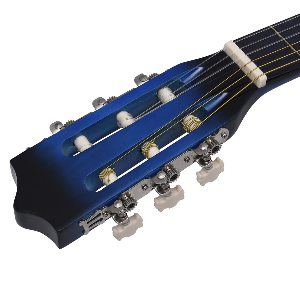 vidaXL 12-tlg. Western Gitarren-Set mit Equalizer und 6 Saiten Blau