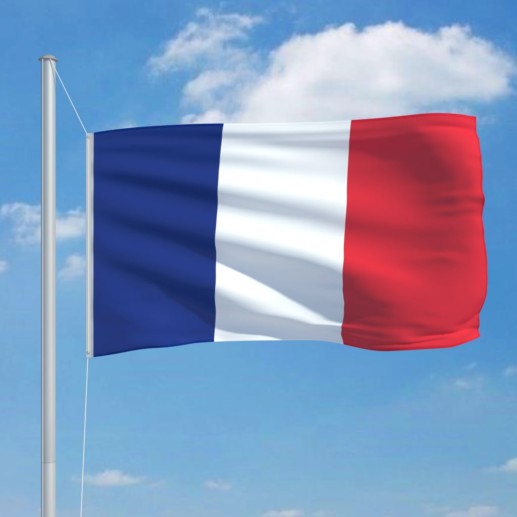 SALE Flagge am Stab Frankreich, 76 cm, Polyester - Partybedarf