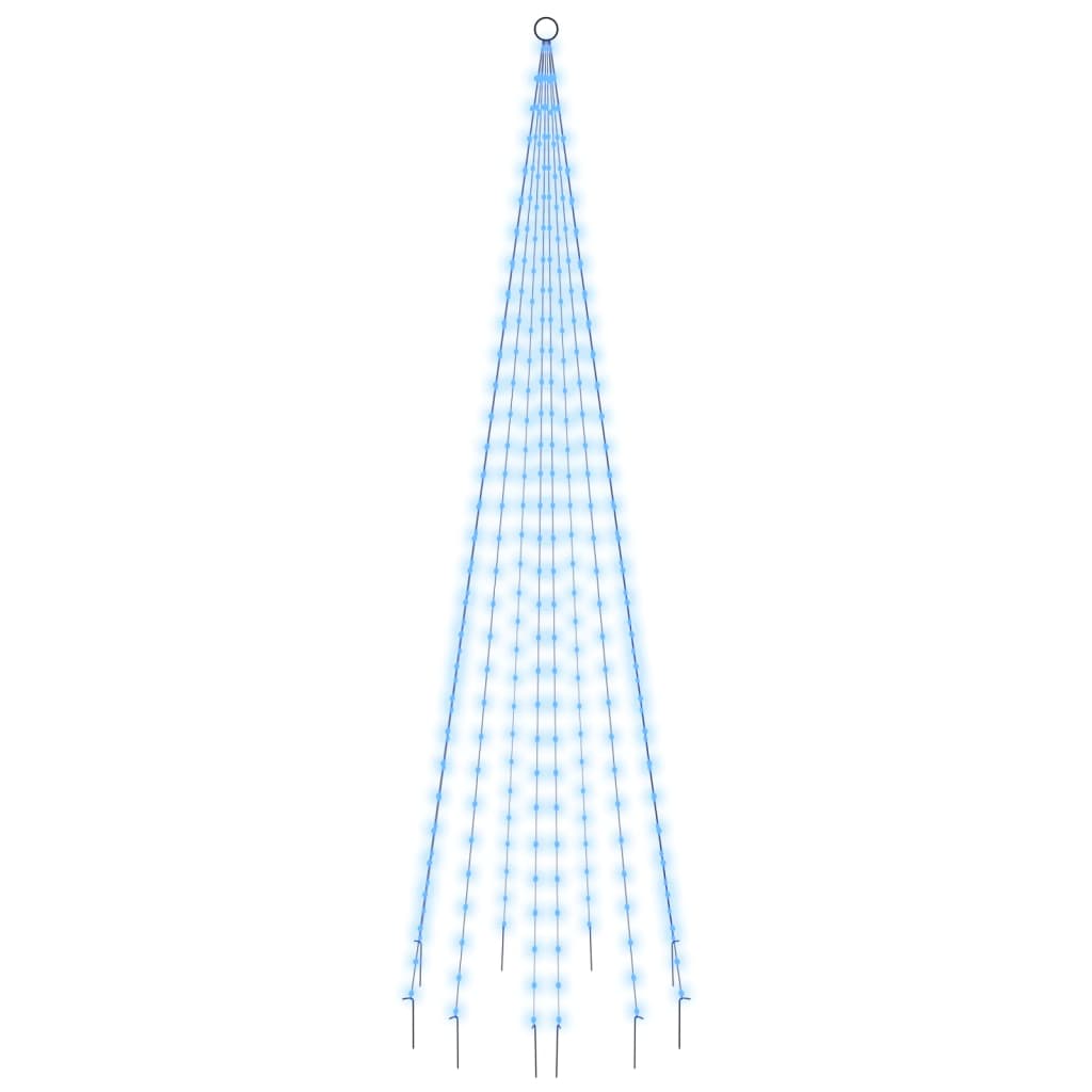 vidaXL LED-Weihnachtsbaum für Fahnenmast Blau 310 LEDs 300 cm