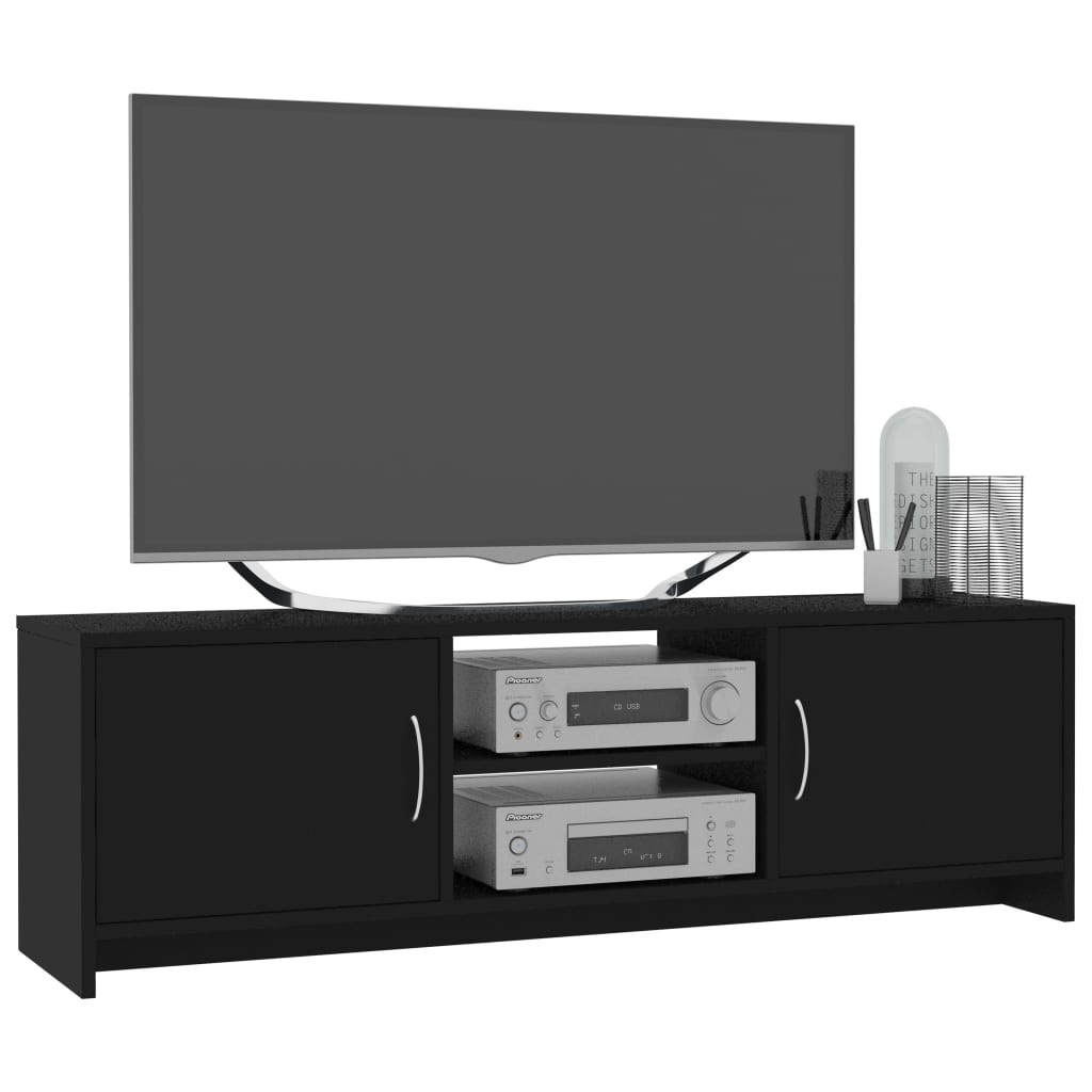 vidaXL TV-Schrank Schwarz 120 x 30 x 37,5 cm Spanplatte