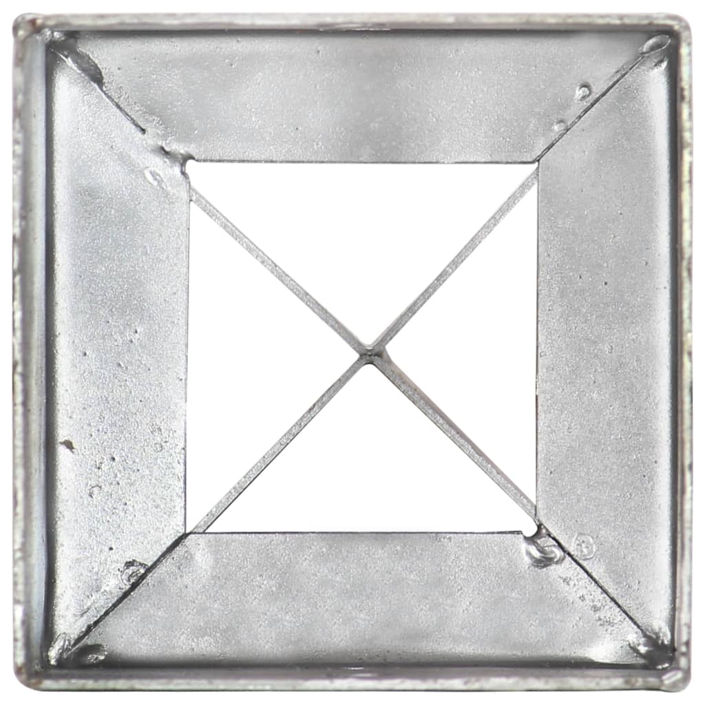 vidaXL Erdspieße 6 Stk. Silbern 10×10×76 cm Verzinkter Stahl