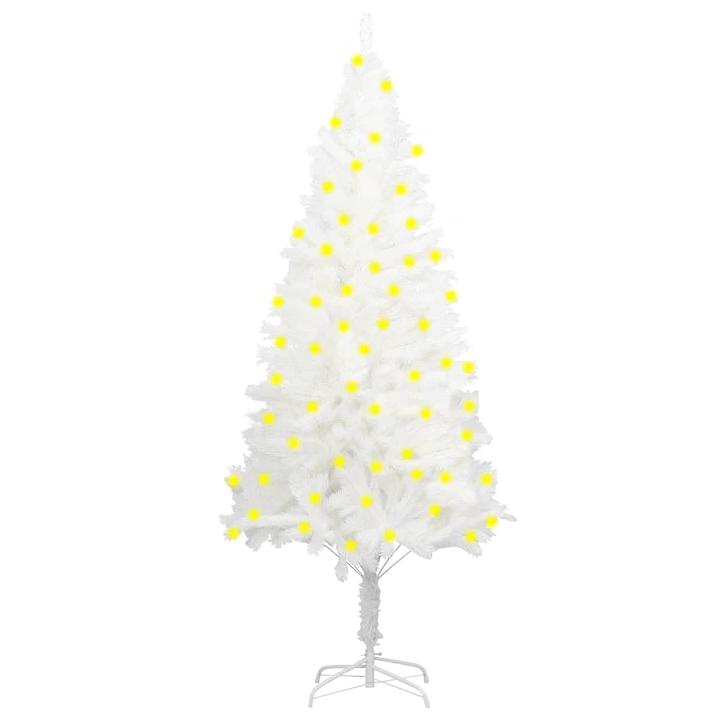 vidaXL Künstlicher Weihnachtsbaum mit LEDs Weiß 150cm