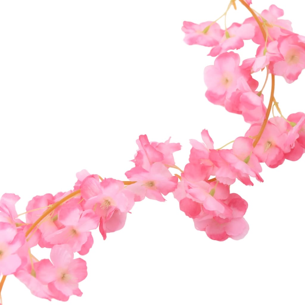 vidaXL Künstliche Blumengirlanden 6 Stk. Dunkelrosa 180 cm