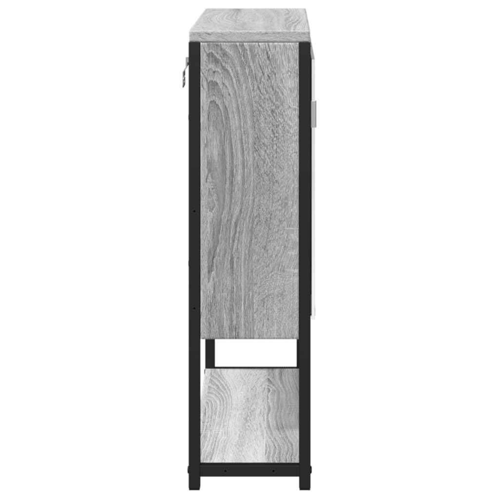 vidaXL Bad-Spiegelschrank Grau Sonoma 60x16x60 cm Holzwerkstoff