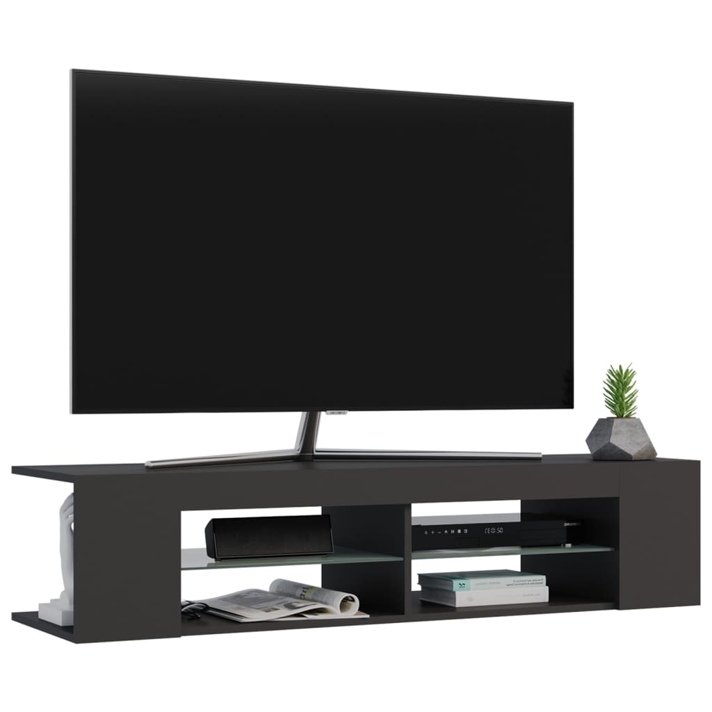 vidaXL TV-Schrank mit LED-Leuchten Grau 135x39x30 cm
